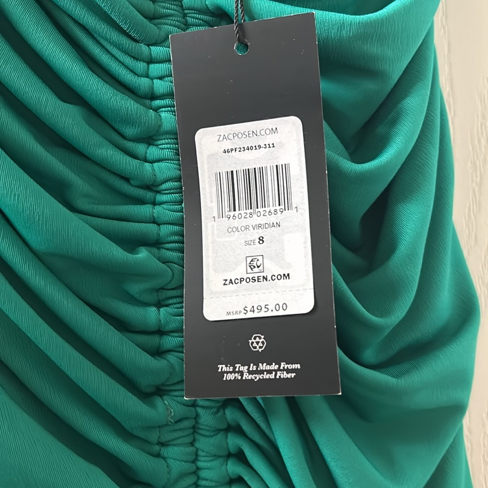NWT Zac Posen One-Shoulder Matte Jersey Drawcord Dress - Picture 5 of 8